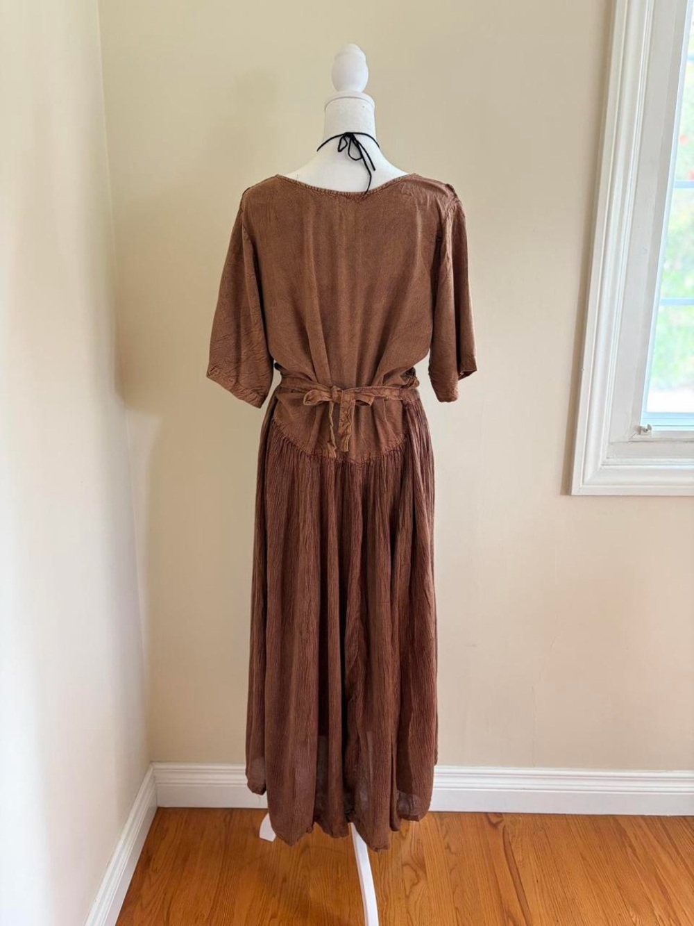 ❤️SOLD ON DEPOP❤️ Vintage 90s boho grunge embroidery babydoll maxi dress cottage - Picture 6 of 8